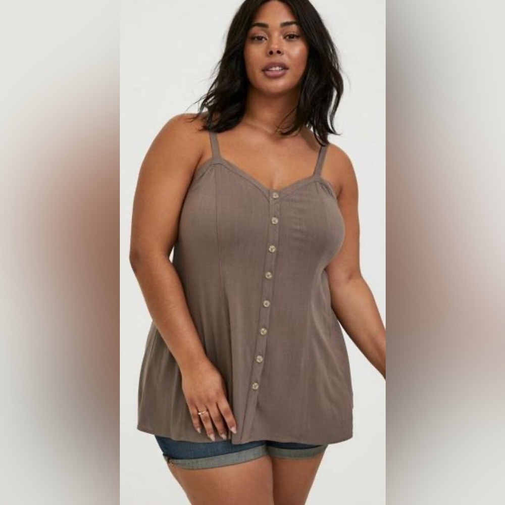 Torrid Brown Relaxed Camisole with V-Neckline